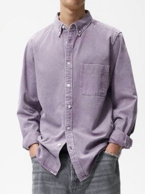 Lilac Zara Denim Button Down S
